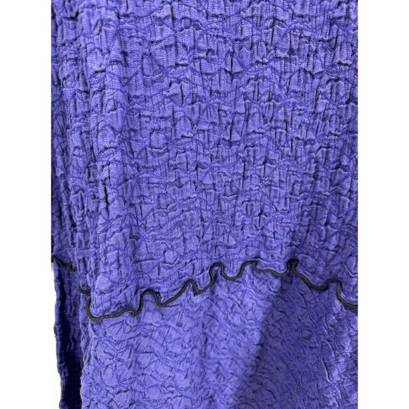 Noblu Purple Rumpled Asymmetrical Dress Lagenlook‎ Art To Wear Size L - Picture 3 of 5